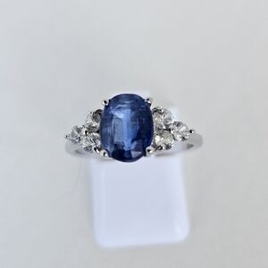 Exquisite Blue Kyanite & White Zircon Ring in Sterling Silver Size 8! 💙